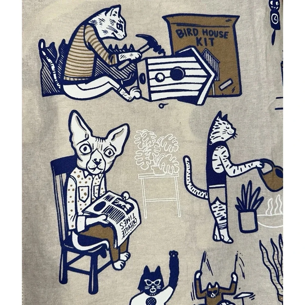NWOT Primitives By Kathy Crazy Cat Lady Apartment Whimsical Cotton Dish Towel